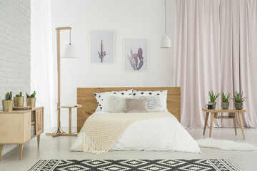 Bedroom with cactus motif