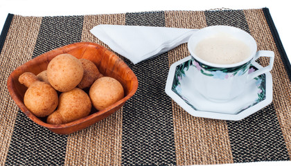 fritters with coffee