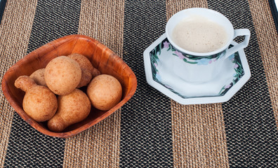 fritters with coffee
