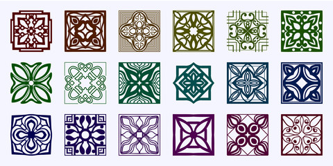 Ornamental elements set . Template for design and decoration. Vector illustration eps10