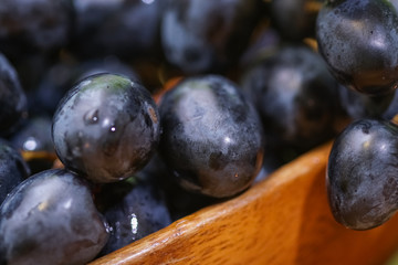 Grapes on wood table
