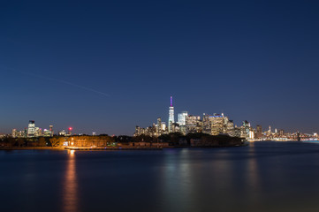 Fototapeta na wymiar New York Manhatten Night Skyline
