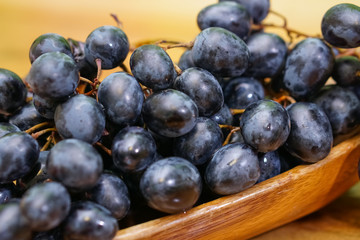 Grapes on wood table