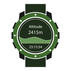Hiking watches icon. Handwatch for outdoor sport activity. Vector illustrator. - obrazy, fototapety, plakaty
