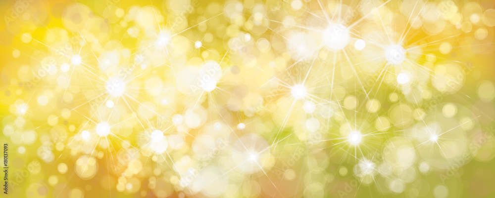 Wall mural vector bokeh, sparkle, yellow background.