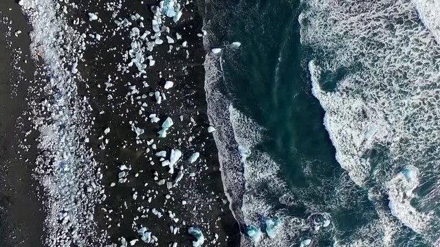 Icebeach in Iceland Drone footage.