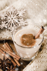 Homemade Eggnog Cocktail for Christmas Eve.