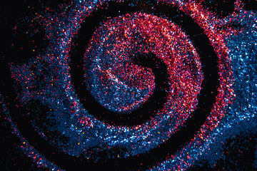 Fototapety  Tło wirowa kolorowy brokat. Galaktyka Drogi Mlecznej na kontrastowej koncepcji czarnego tła