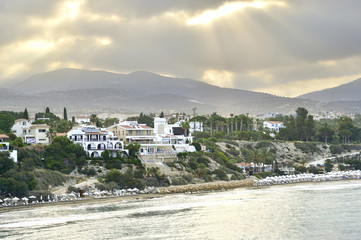 Fototapeta na wymiar View of embankment at Paphos Harbour, Cyprus