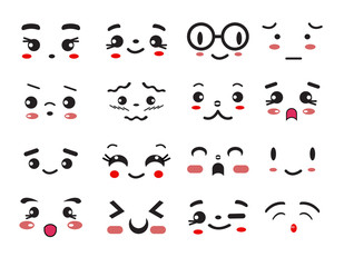kawaii cute smile emoticons and japanese anime emoji