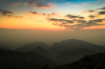 The mountain and sky cloudy landscape at chiang mai district thailand.