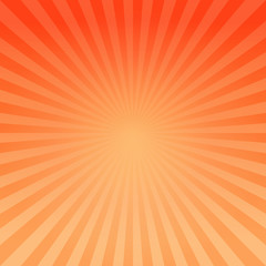 Abstract bright Red Orange gradient rays background. Vector 