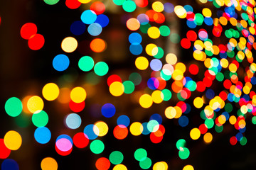 colored Christmas lights background 