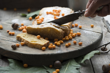Christmas cake with sea-buckthorn