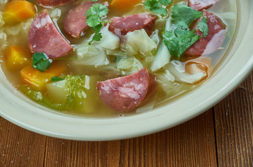 Crock Pot Andouille Sausage Cabbage Soup