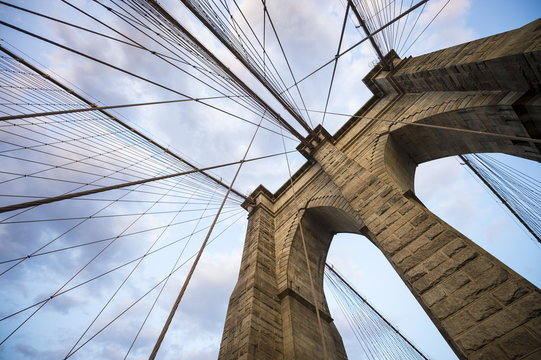Fototapeta Most Brooklyński Miasto Nowy Jork zakończenie w górę architektonicznego szczegółu