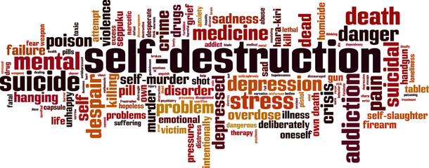 Self-destruction word cloud