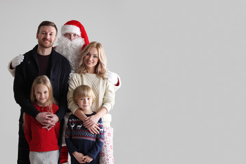 Family portrait with Santa Claus