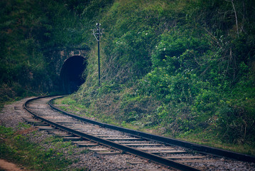 tunnel in the mountain for a railway line
