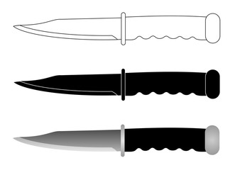 military knife set vector eps 10