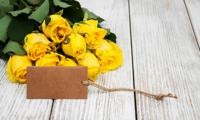 Yellow roses on a table