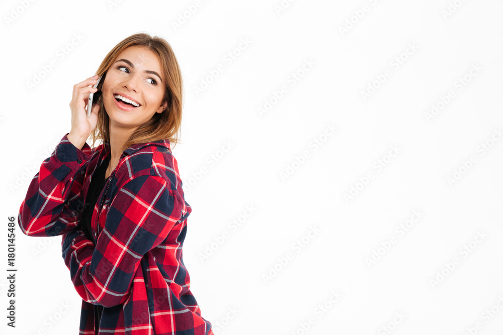 Sticker Portrait of a smhappy casual girl