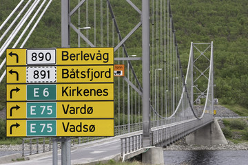 Bridge with traffic signs