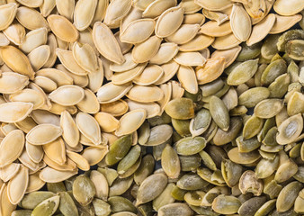 texture of pumpkin seeds close-up