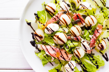 Food, Top View of Prosciutto with Melon, Wallpaper