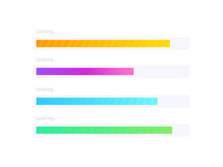 Progress upload indicator bar. Vector process indicator