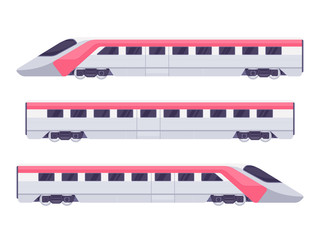 Passenger express train. Subway train. Vector illustration