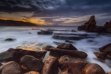 Gorrondatxe beach in winter in Getxo, Bizkaia