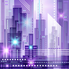 Naklejka premium Abstract modern cityscape, vector illustration