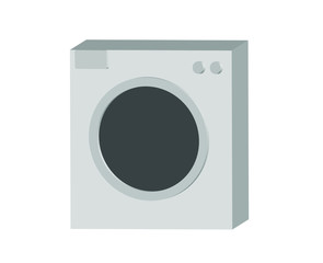 simple 3d icon picture of washing mashine in grey tones vector illustration