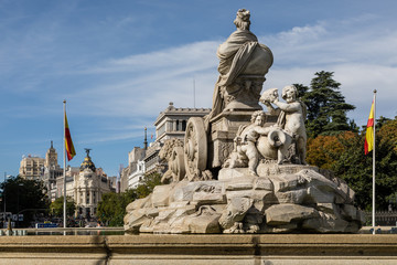 Fototapeta na wymiar Sculpture of the fountain of La Cibeles in Madrid