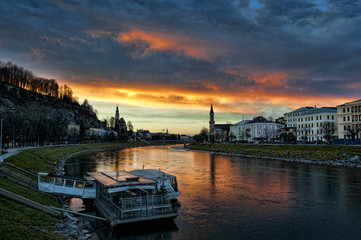 オーストリア・ザルツブルクの夕焼け