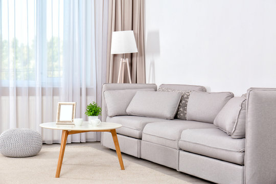 Modern design of living room interior