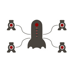 Speaker system in the form of a spaceship