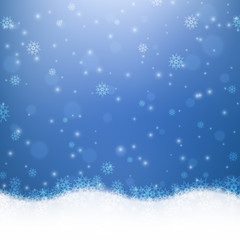 Falling snow. Christmas and New Year background. Vector illustration
