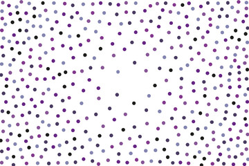 Background with Purple glitter, confetti. Randomly, chaotic polka dots, circles, round small-scale Festive design. 