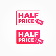 Half Price 50% Off Tags Advertisement