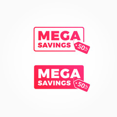 Mega Savings 50% Off Tags Advertisement