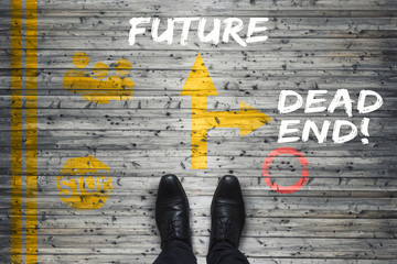 Business Future, Dead End - Start Konzept