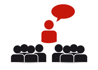 Business teams with speech bubbles - Social Media