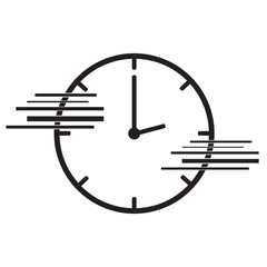 Clock icon isolated on white background, Delivery, Vector illustration