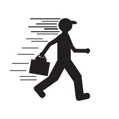 Silhouette of a person, Delivery icon, Vector illustration