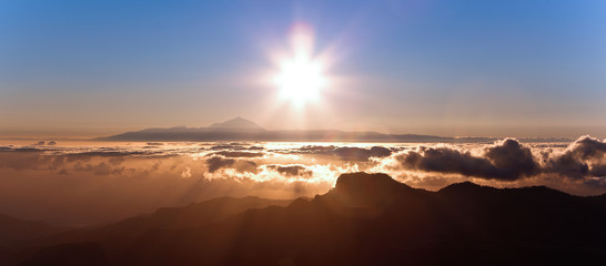 Mountains and clouds