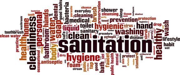 Sanitation word cloud