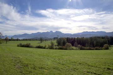 Wallfahrtskirche Wilparting (bei Irschenberg), Oberbayern, Deutschland.