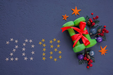      Dumbbells are a great gift for the new year. Christmas 2018.